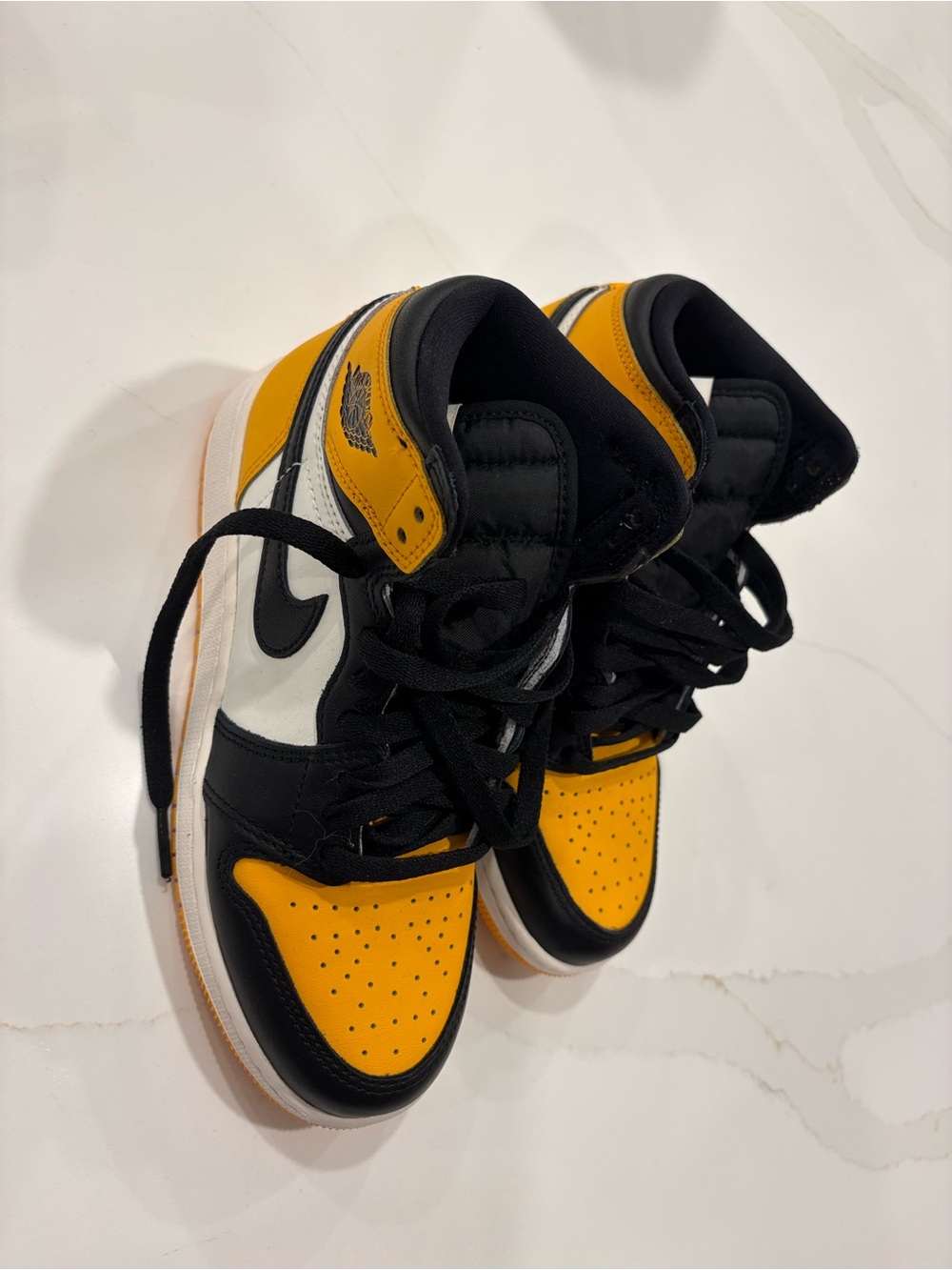 Jordan Kids' High-Top Sneakers in Yellow, Black & White